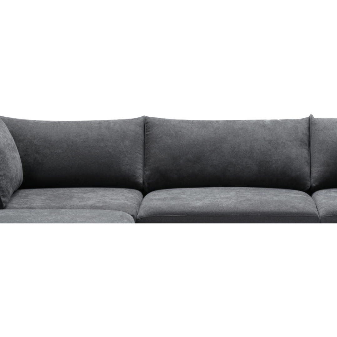 Sunshine Sectional Sofa Corner with Ottoman - Dark Grey