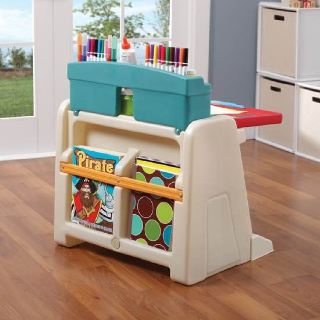 Step 2® Flip & Doodle Easel Desk W/Stool