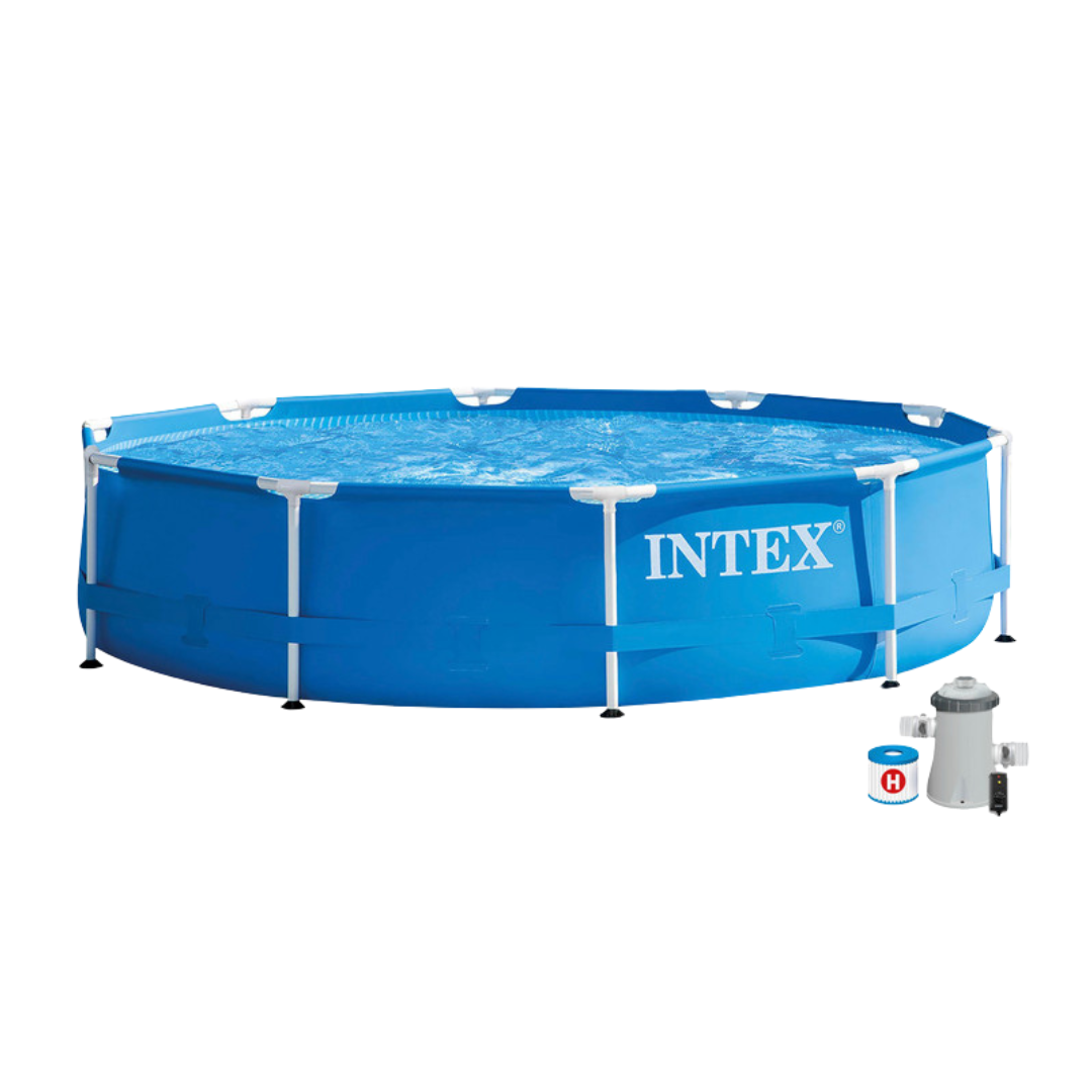 Intex - Metal Frame Pool (10FT X 30IN) w/ Filter Pump