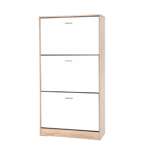 Shoe Cabinet 3 Tiers - Natural/White