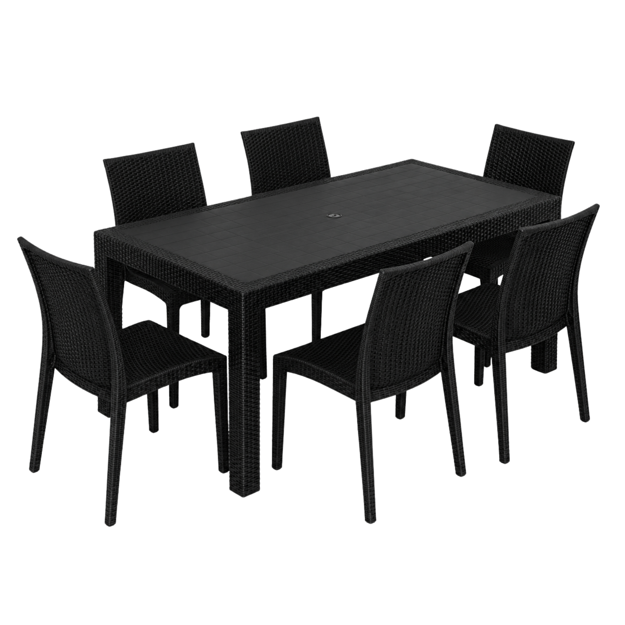 Felina Patio Set - 7 pcs. (Black)