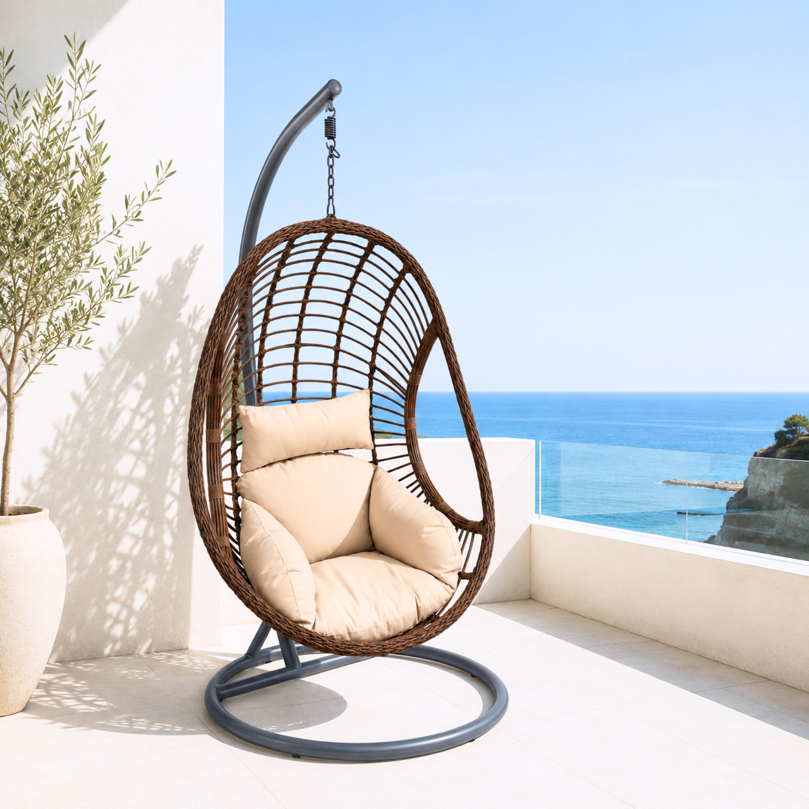 Norma Swing Chair - Brown/Black