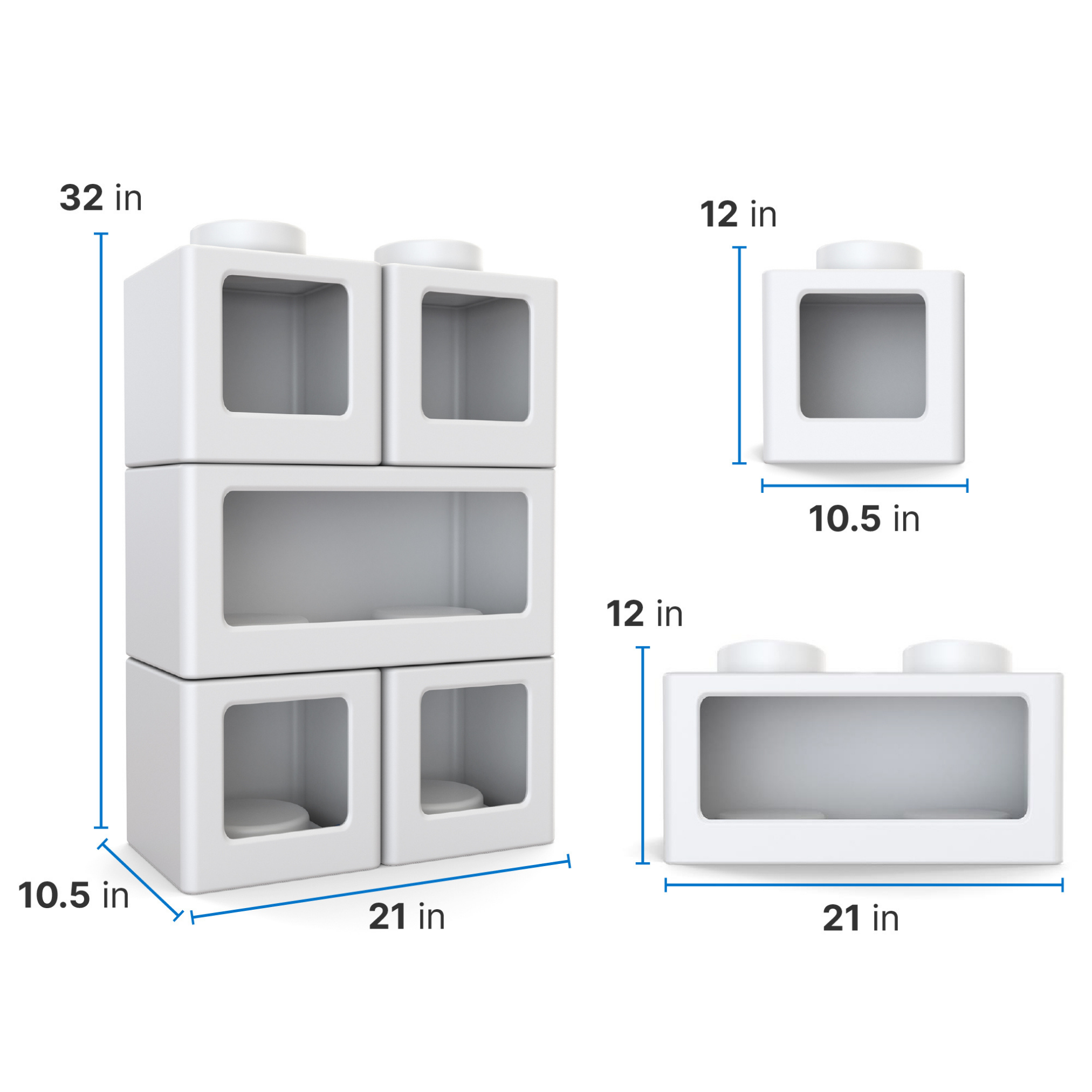 Step 2® Contemporary Builders Stackable Storage Cubes™ - White