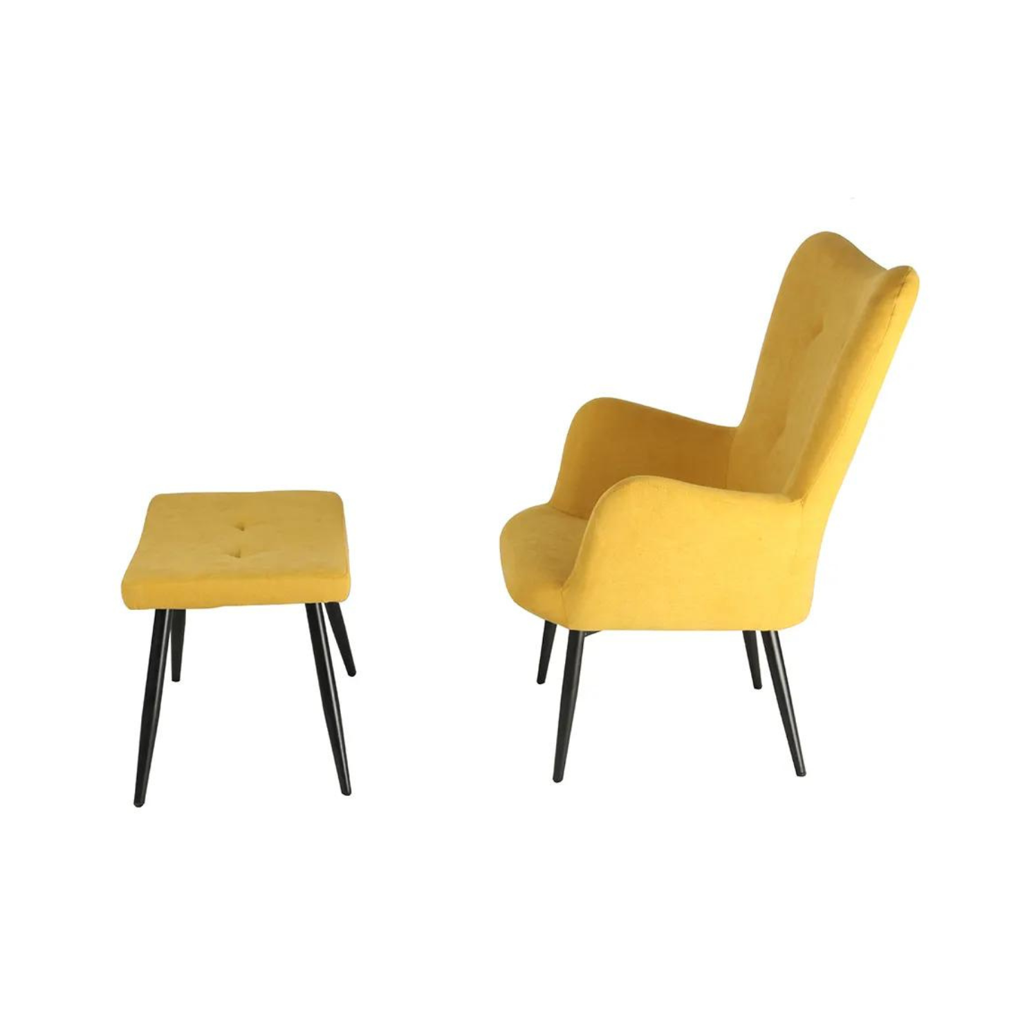 Bethany Armchair Set + Footrest - Mustard