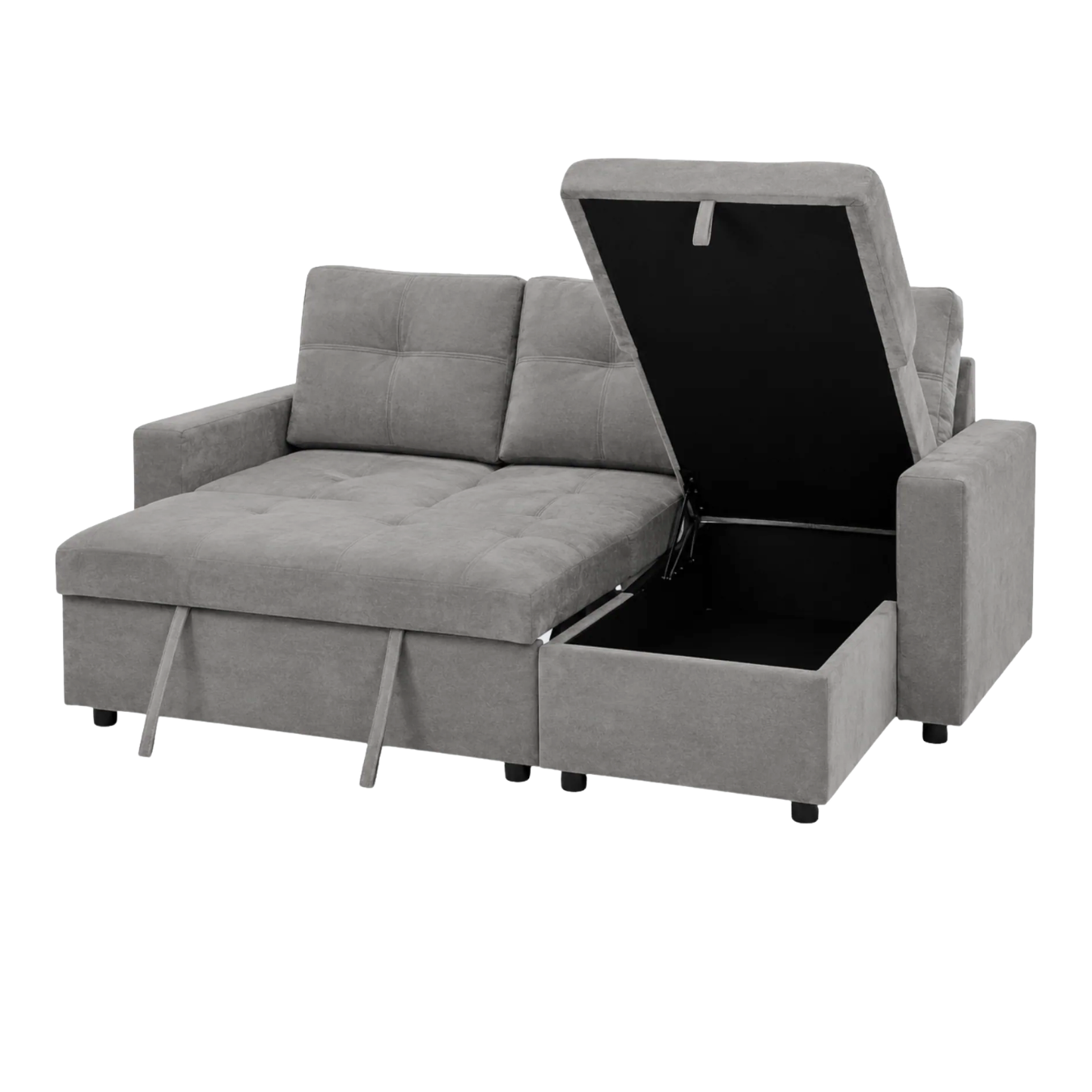 Marilia Corner Sofa with Pull-Out Bed - Gray