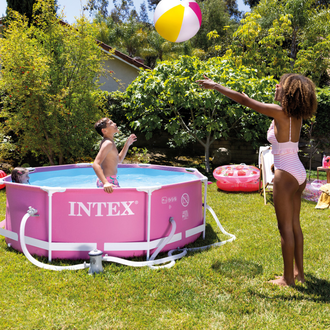 Intex - Pink Metal Frame Pool (8FT X 30IN)