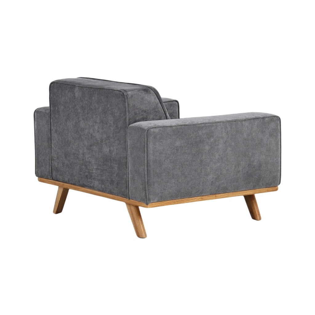 Nile Single Sofa - Gray/Natural Legs