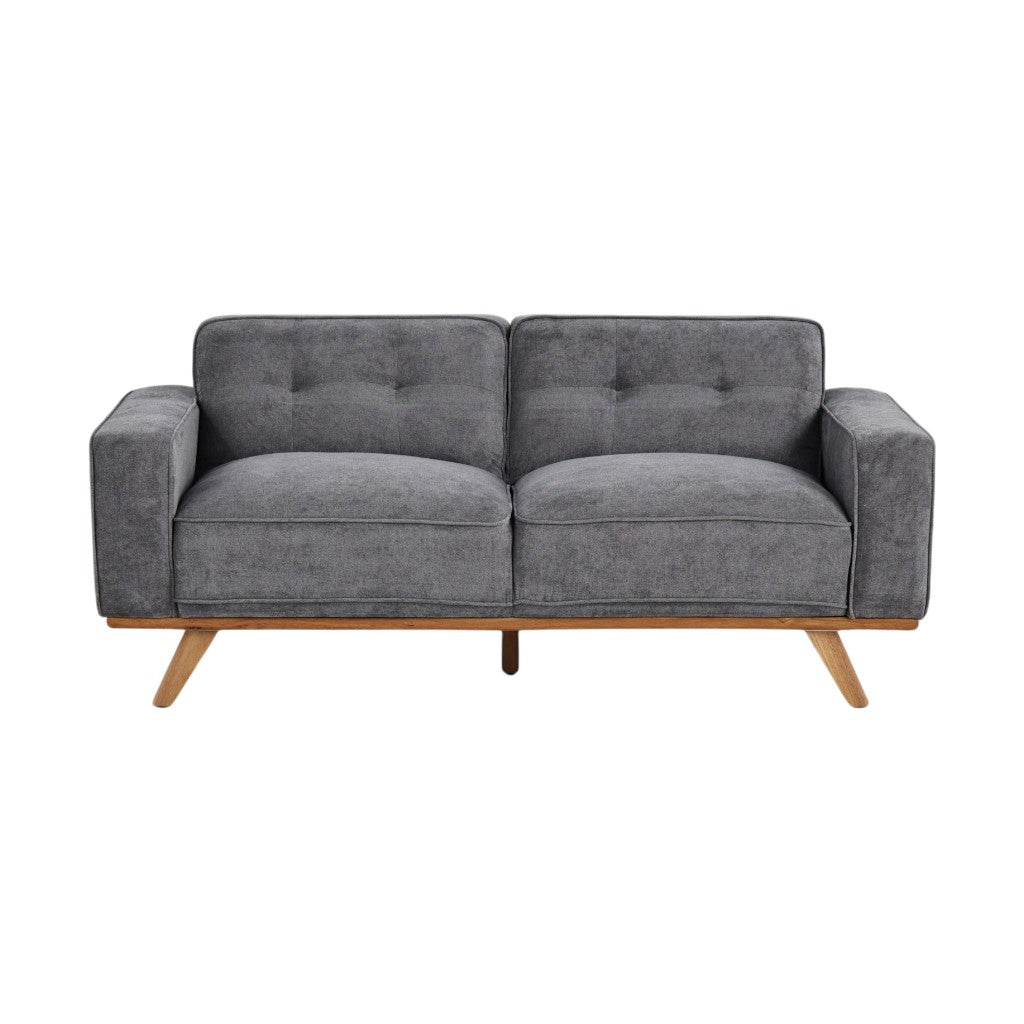 Nile 2-Seater Sofa - Gray/Natural Legs