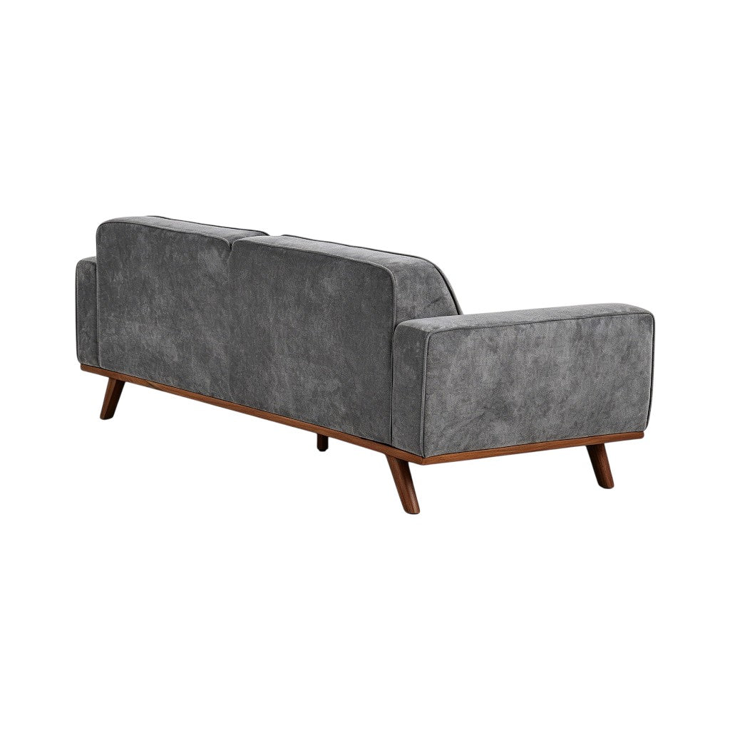 Nile 3-Seater Sofa - Gray/Walnut Legs