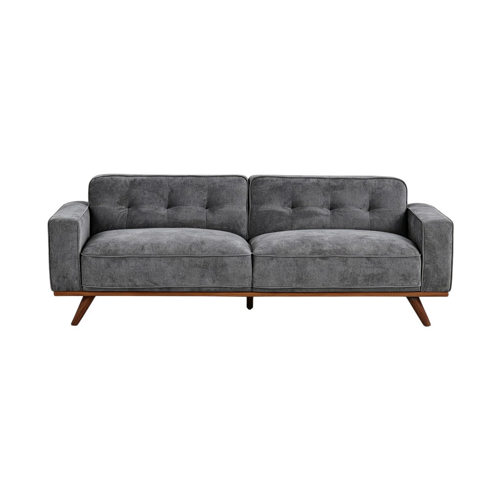 Nile 3-Seater Sofa - Gray/Walnut Legs
