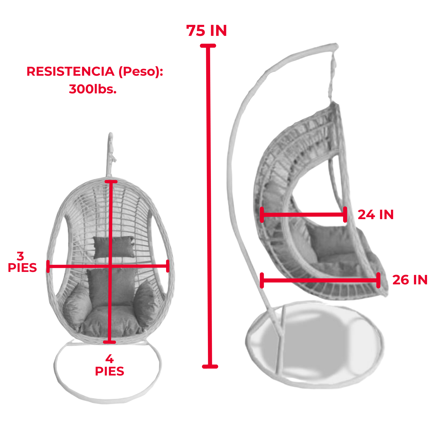 Brooklyn Swing Chair - Brown/Black