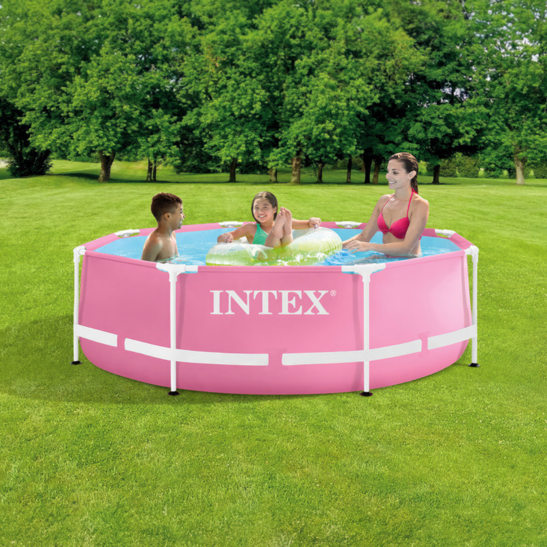 Intex - Pink Metal Frame Pool (8FT X 30IN)