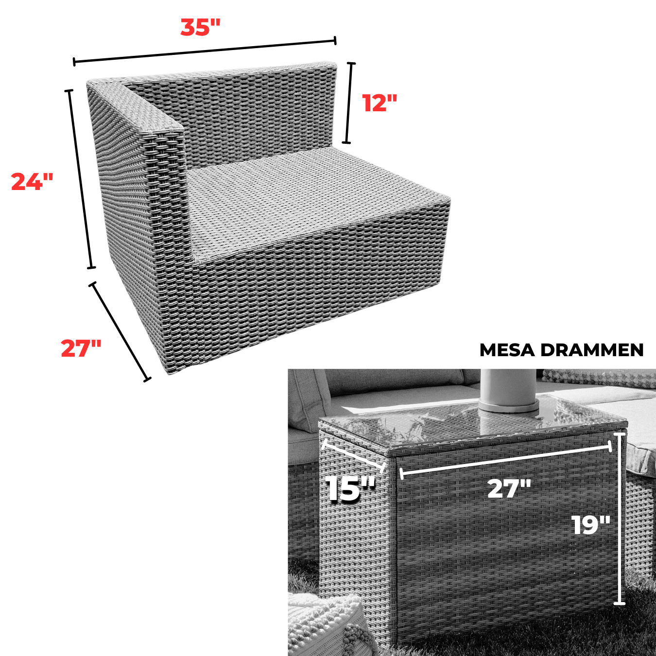 Drammen Mini Sofa Patio Set - 5 pcs.