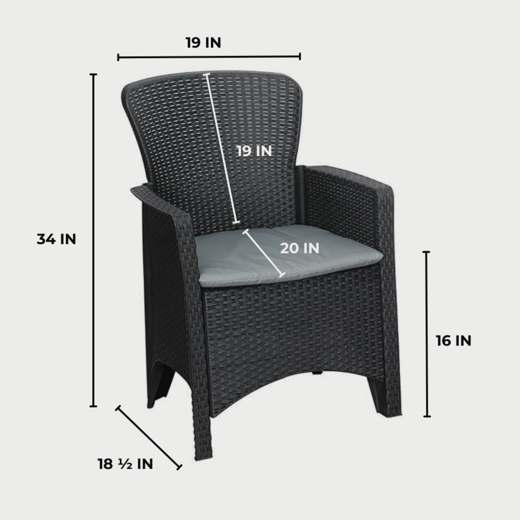 Vida Lounge Set - 3 pcs. (Black)