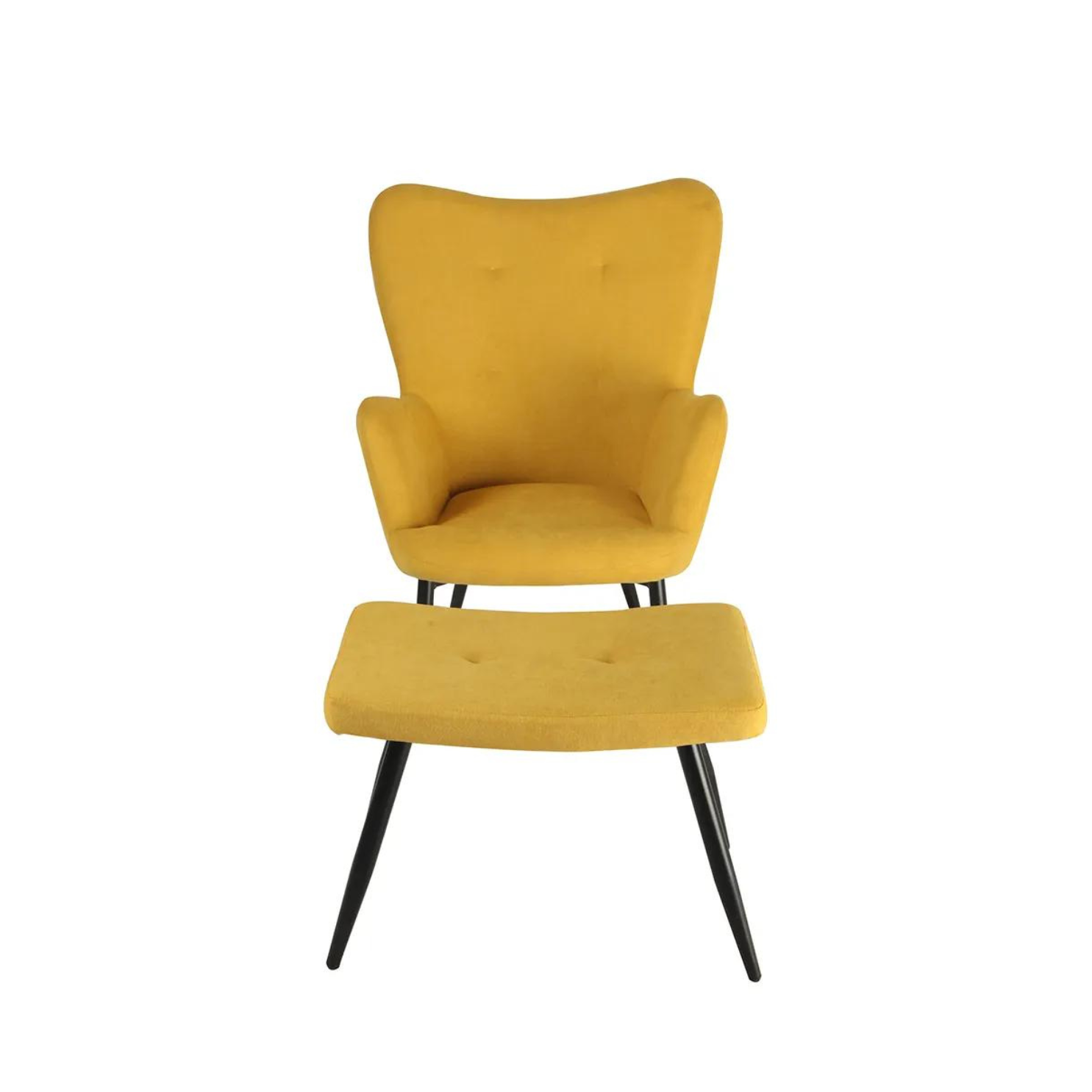 Bethany Armchair Set + Footrest - Mustard