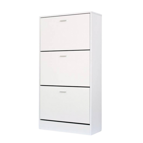 Shoe Cabinet 3 Tiers - White