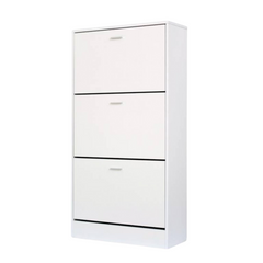 Shoe Cabinet 3 Tiers - White