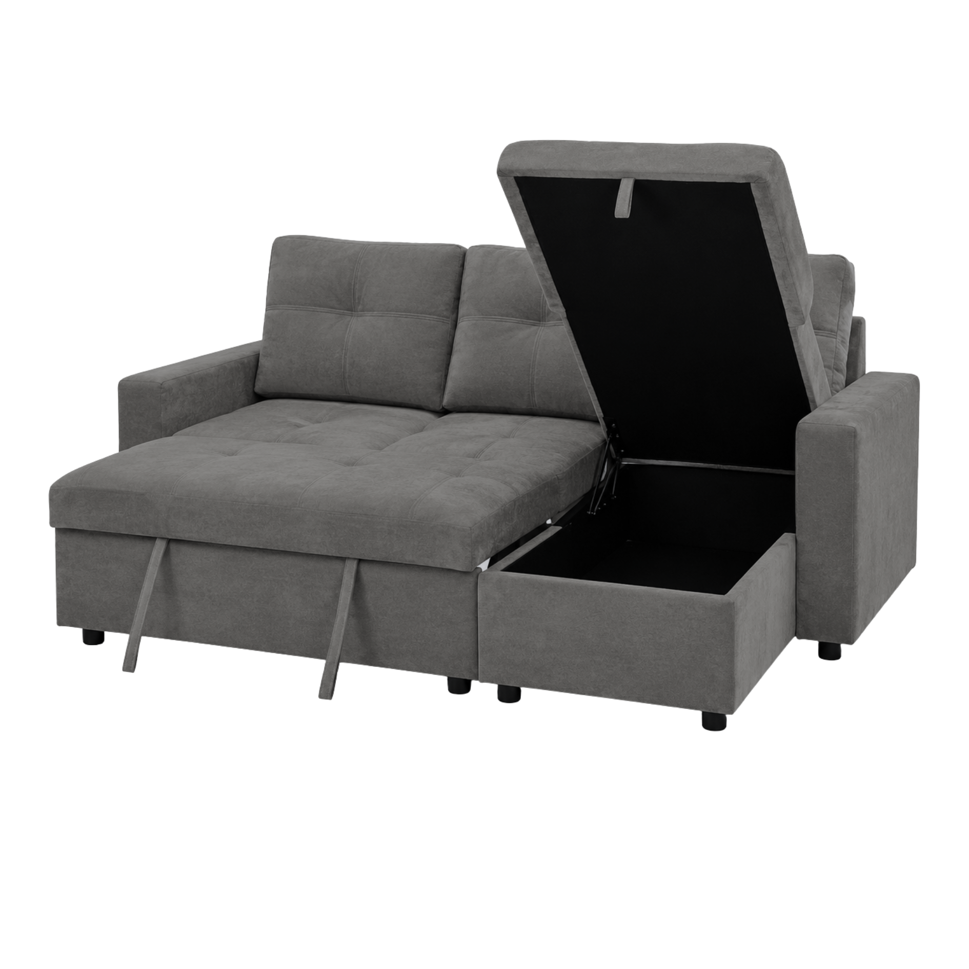 Marilia Corner Sofa with Pull-Out Bed - Gray