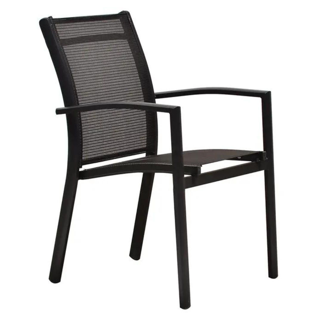 Ghita Extendable Patio Set - Black (7 pcs.)