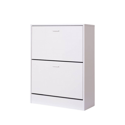 Shoe Cabinet 2 Tiers - White