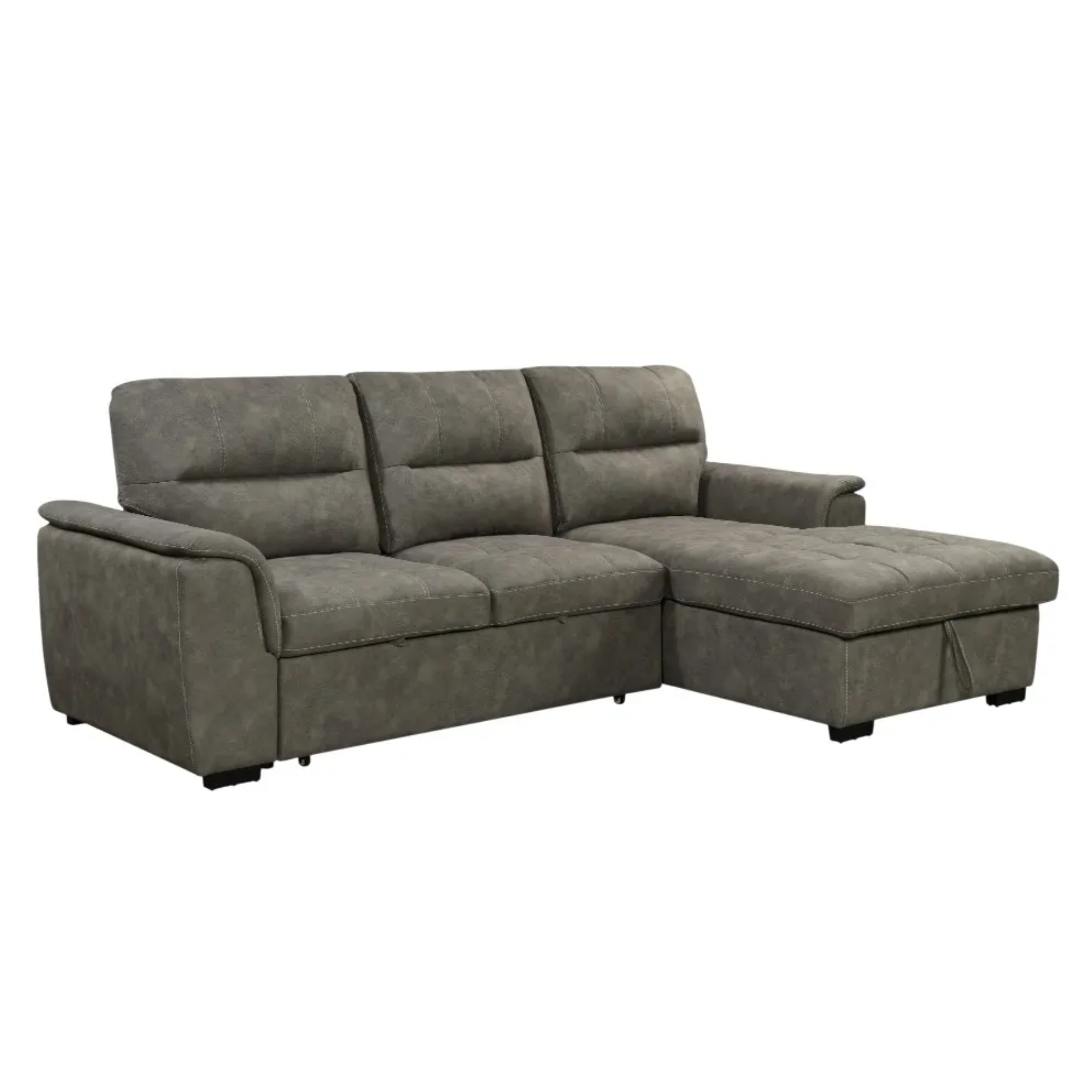 Tito Corner Sofa with Pull-Out Bed and Storage Chaise - Taupe