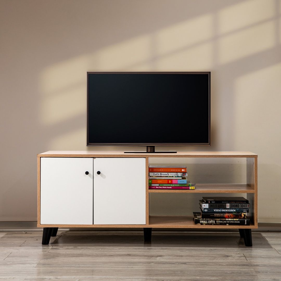 Lorien TV Stand - White/Natural