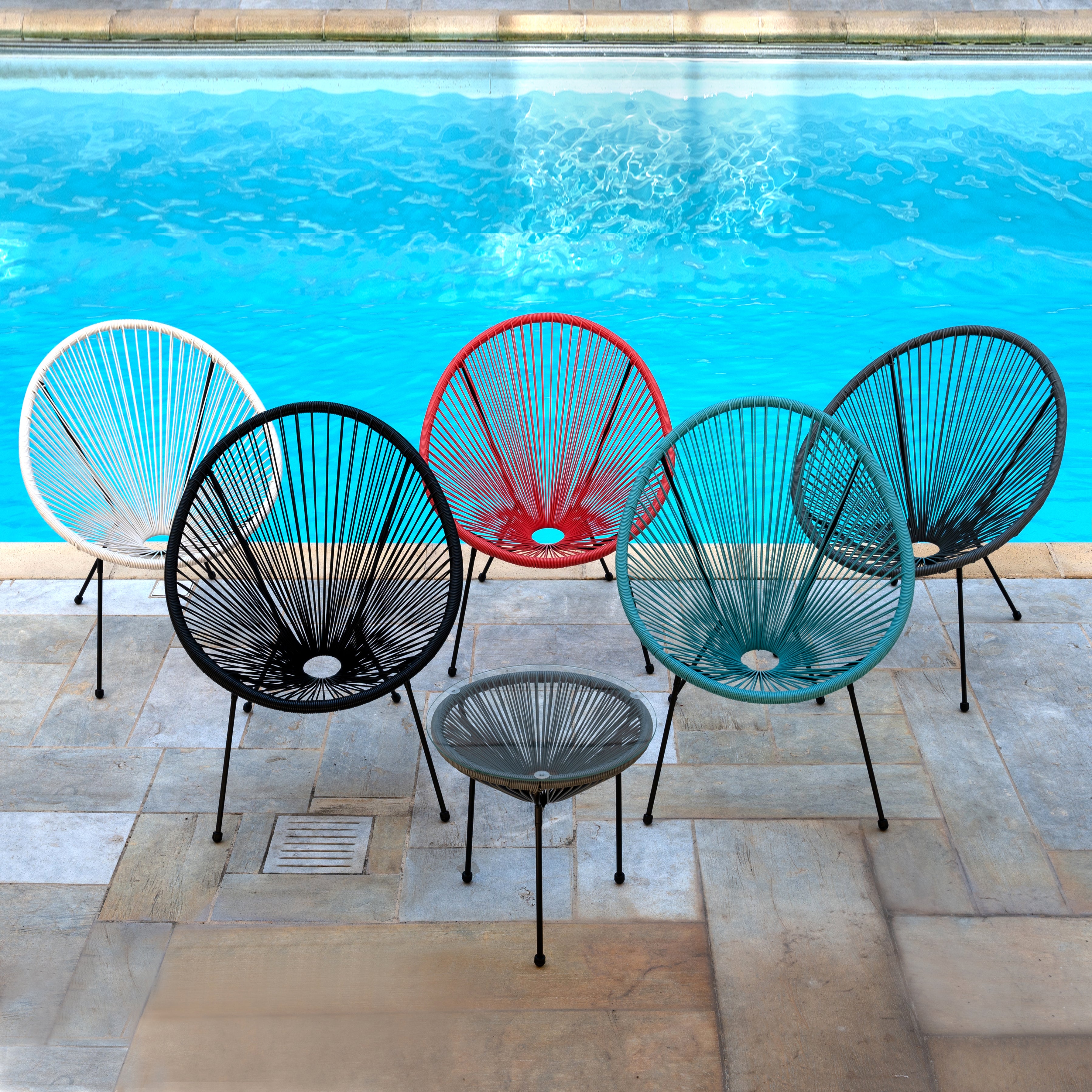 Acapulco Steel Rattan Chair - Black