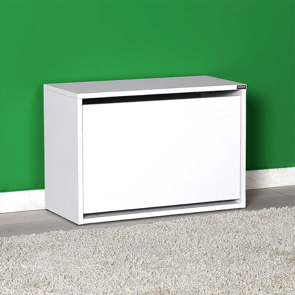Shoe Cabinet W/Seat & Shoe Storage - White