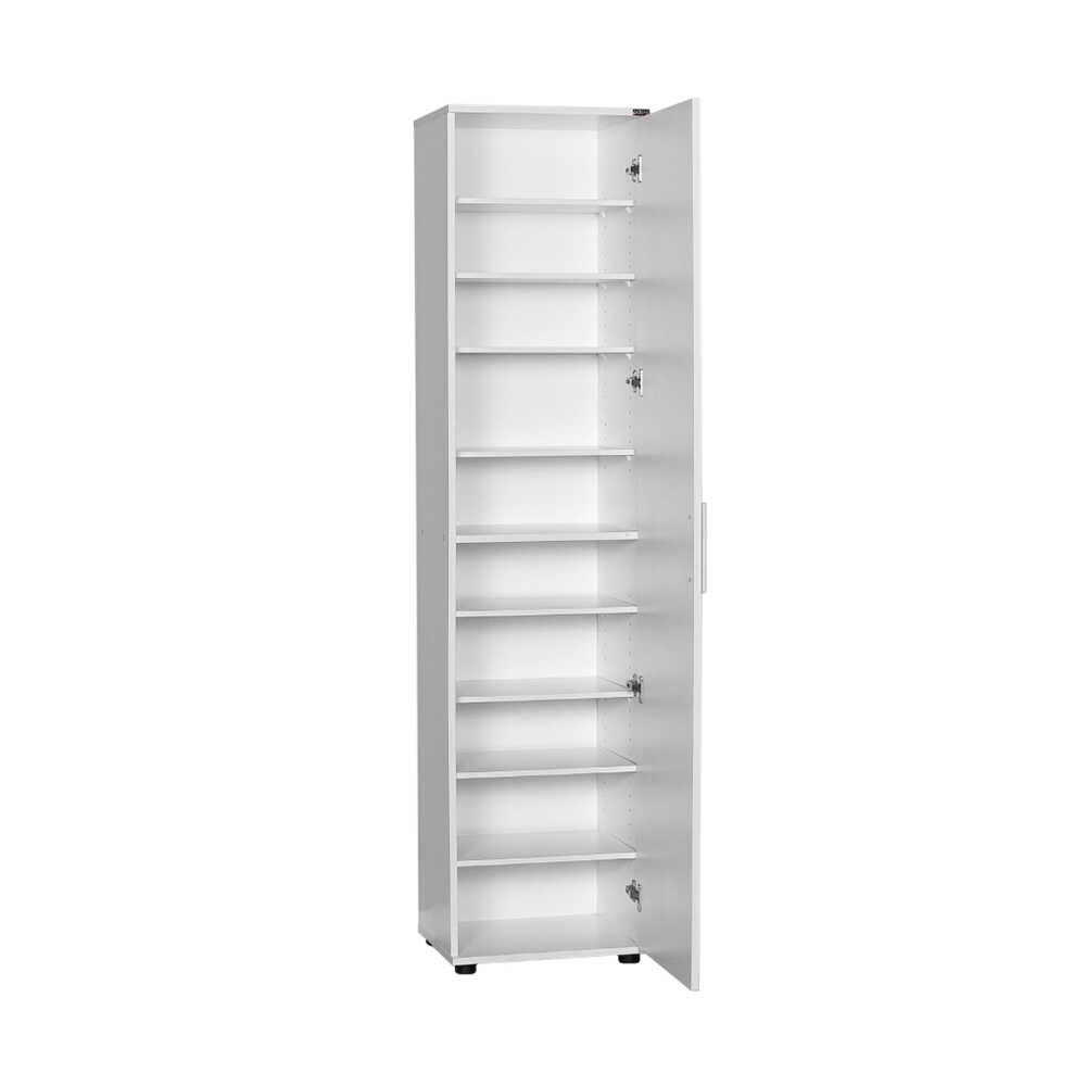 Shoe Cabinet W/Ten Section & One Door (White)