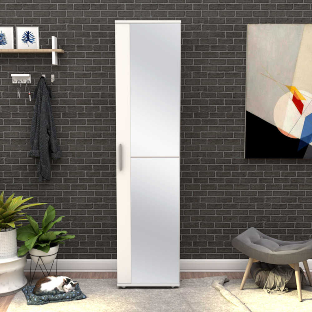 Shoe Cabinet W/Ten Section & One Door (White)