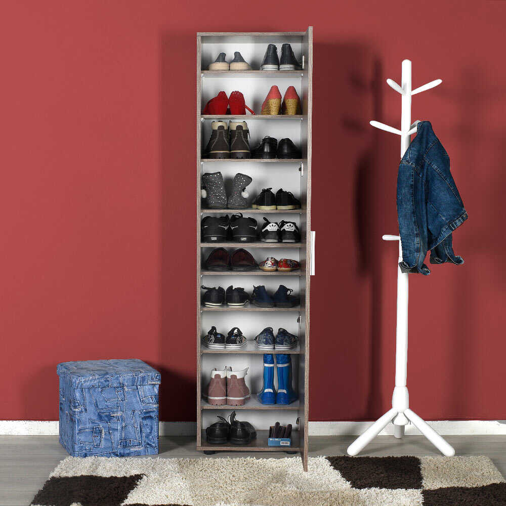 Copy of Shoe Cabinet W/Ten Section & One Door (Brown)