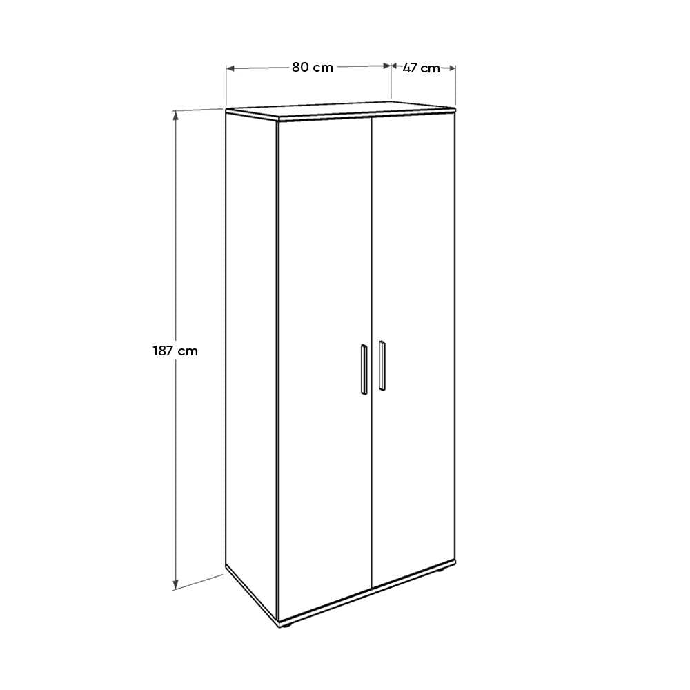 Trend Wardrobe W/Two Doors - Brown