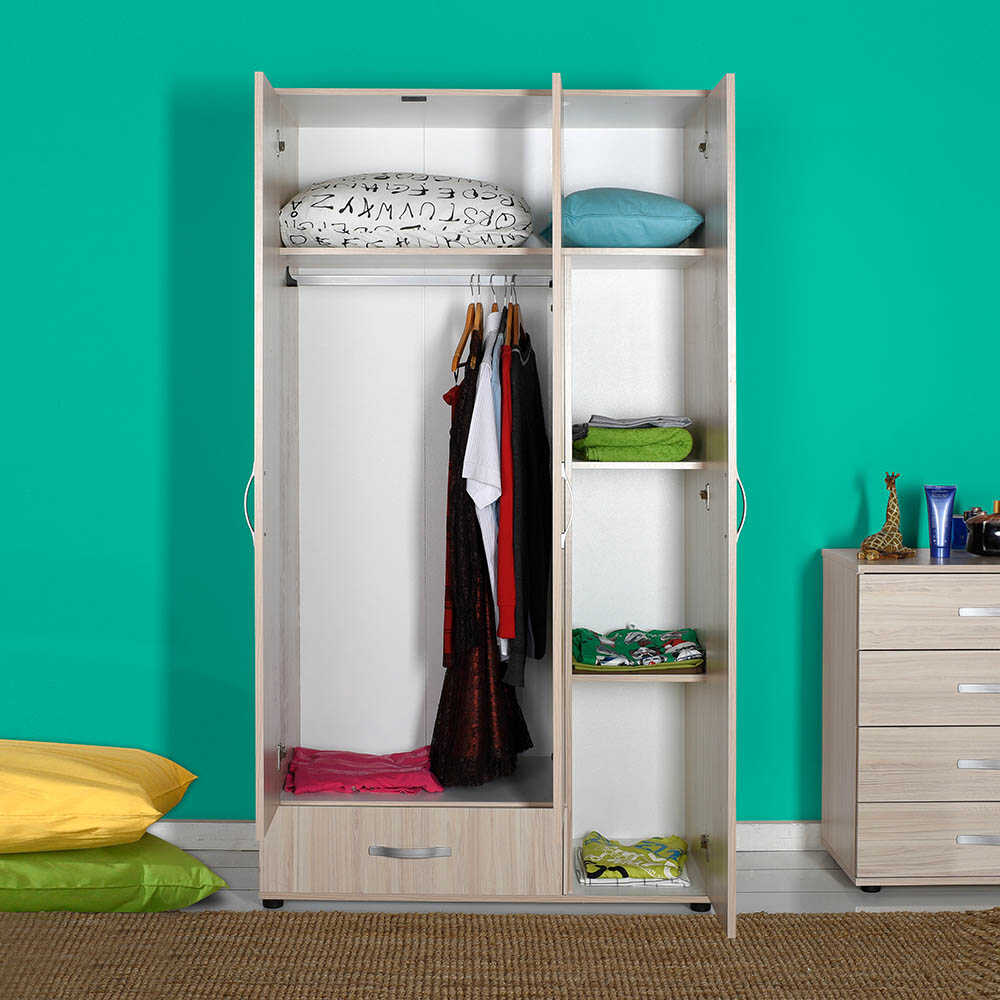 Dynamic Wardrobe W/Three Doors - Natural