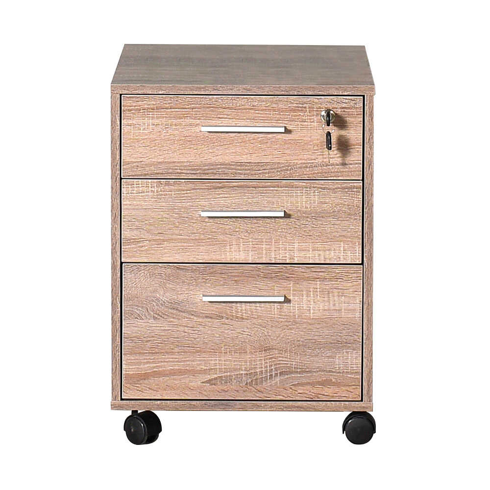 New York Mobile Chest W/Three Drawers - Brown