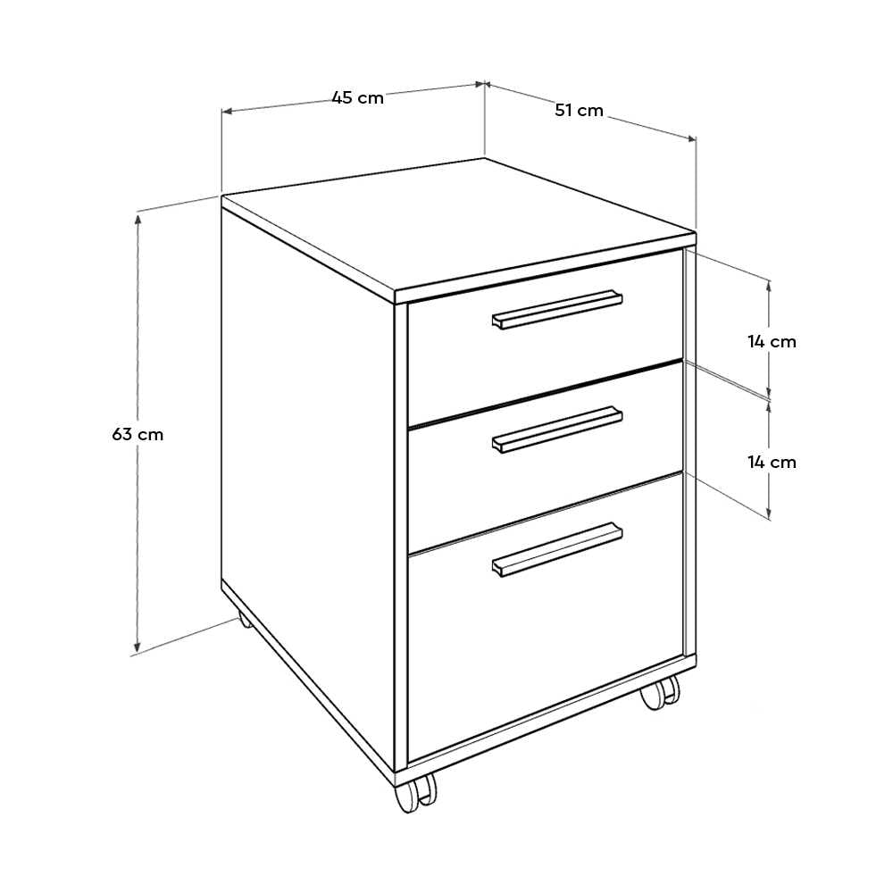 New York Mobile Chest W/Three Drawers - Brown