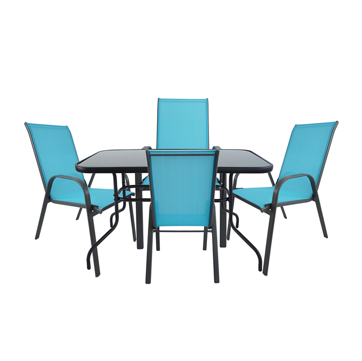 Santiago Patio Set - 4 Chairs (Petrol)