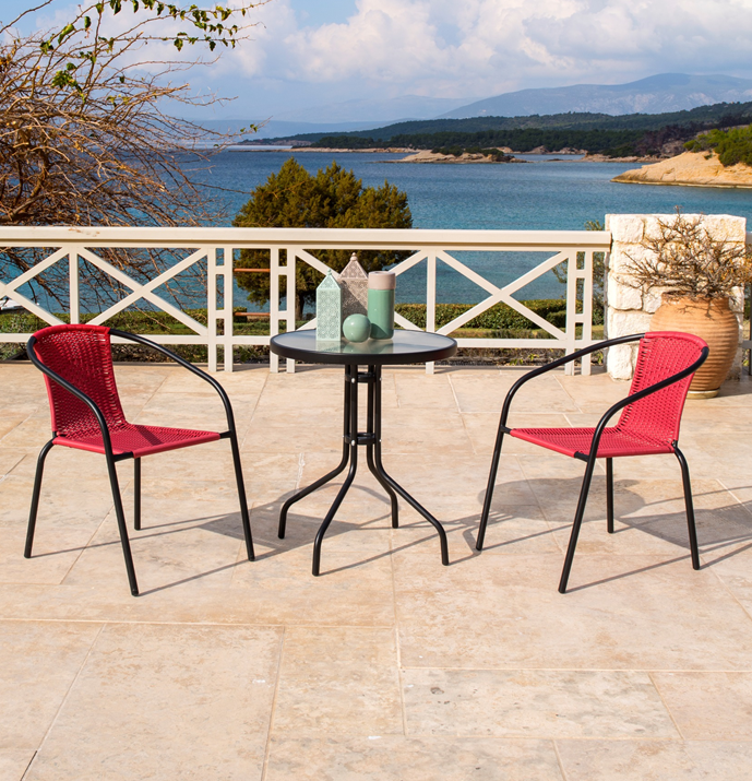 Bistro Set - Red 3 pcs.