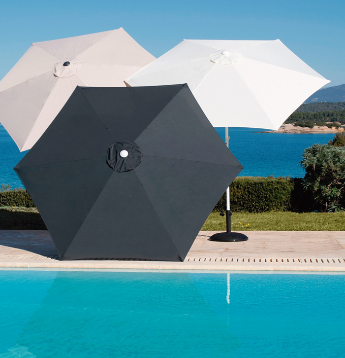 Market Umbrella - Taupe / White Pole