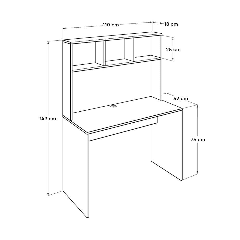 Computer Desk Adre - Natural/White