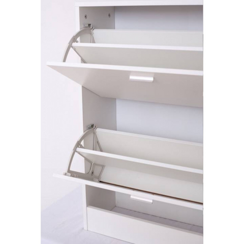 Shoe Cabinet 2 Tiers - White