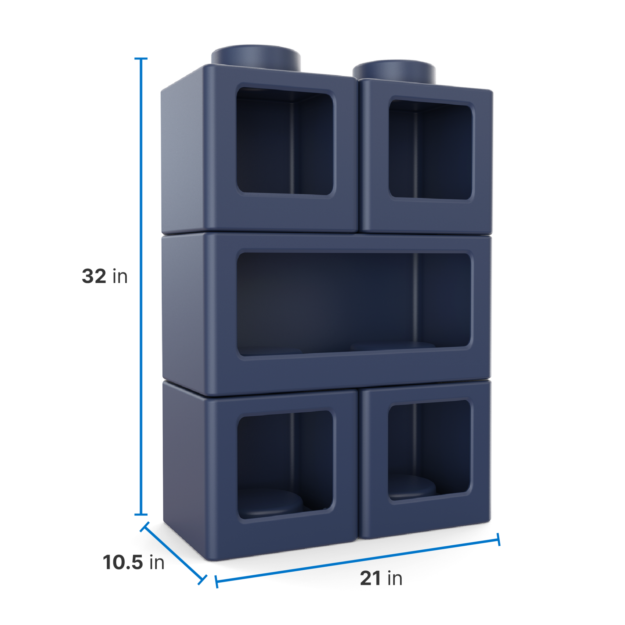 Step 2® Contemporary Builders Stackable Storage Cubes™ - Denim Blue