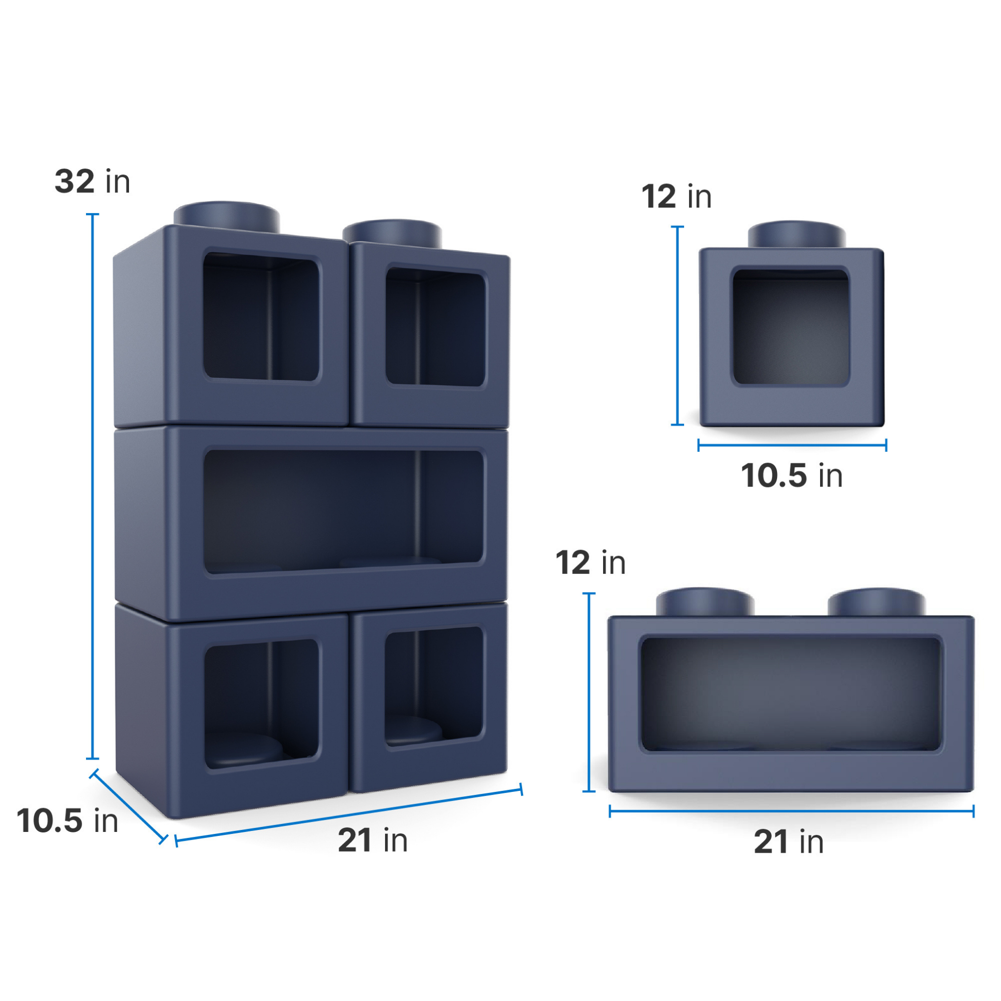 Step 2® Contemporary Builders Stackable Storage Cubes™ - Denim Blue