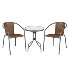 Percho Bistro Set - 3 pcs. (Brown)