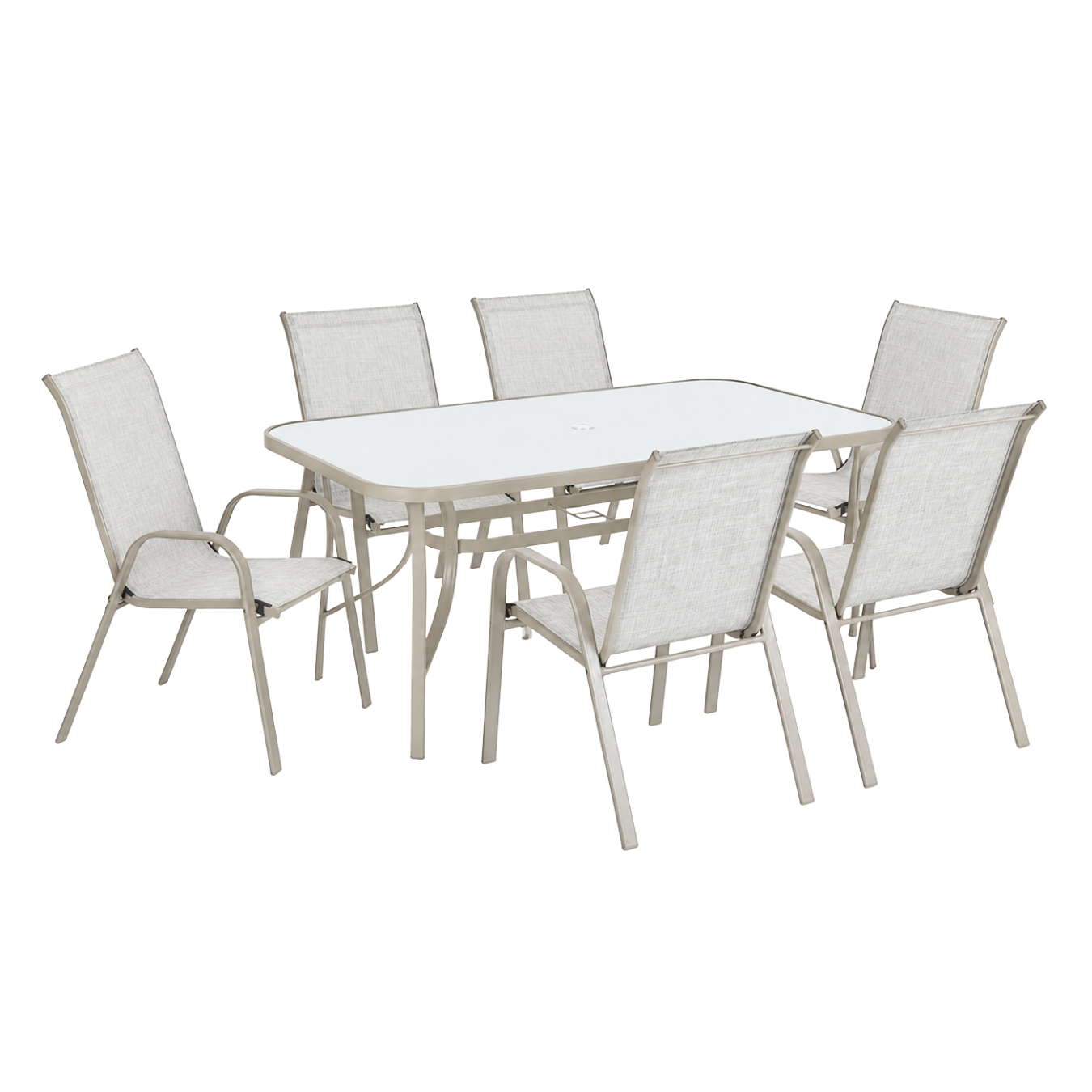 Santiago Patio Set - Light Grey (Beige Frame)