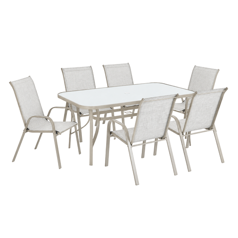 Santiago Patio Set - Light Grey (Beige Frame)