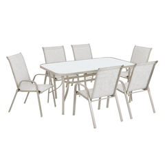 Santiago Patio Set - Light Grey (Beige Frame)