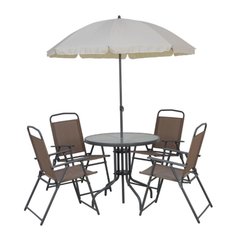 Blondy Patio Set - 6 pcs. (Brown)