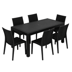 Felina Patio Set - 7 pcs. (Black)