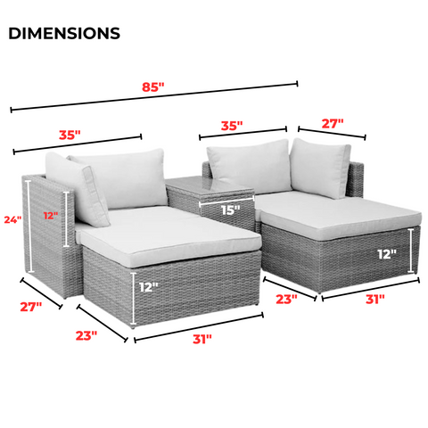 Drammen Mini Sofa Patio Set - 5 pcs.