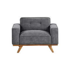 Nile Single Sofa - Gray/Natural Legs